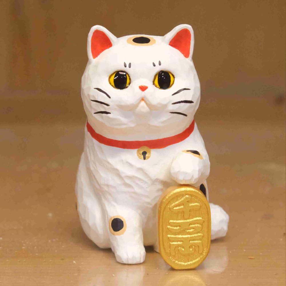 Amazon | BACALYSO | 招き猫 フィギュア 7CM級 金運up 猫 樹脂